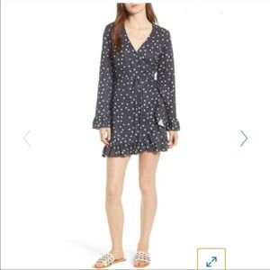 DL1961 Premium Denim
Ainsley Long-Sleeve Polka-Dot Mini Wrap Dress